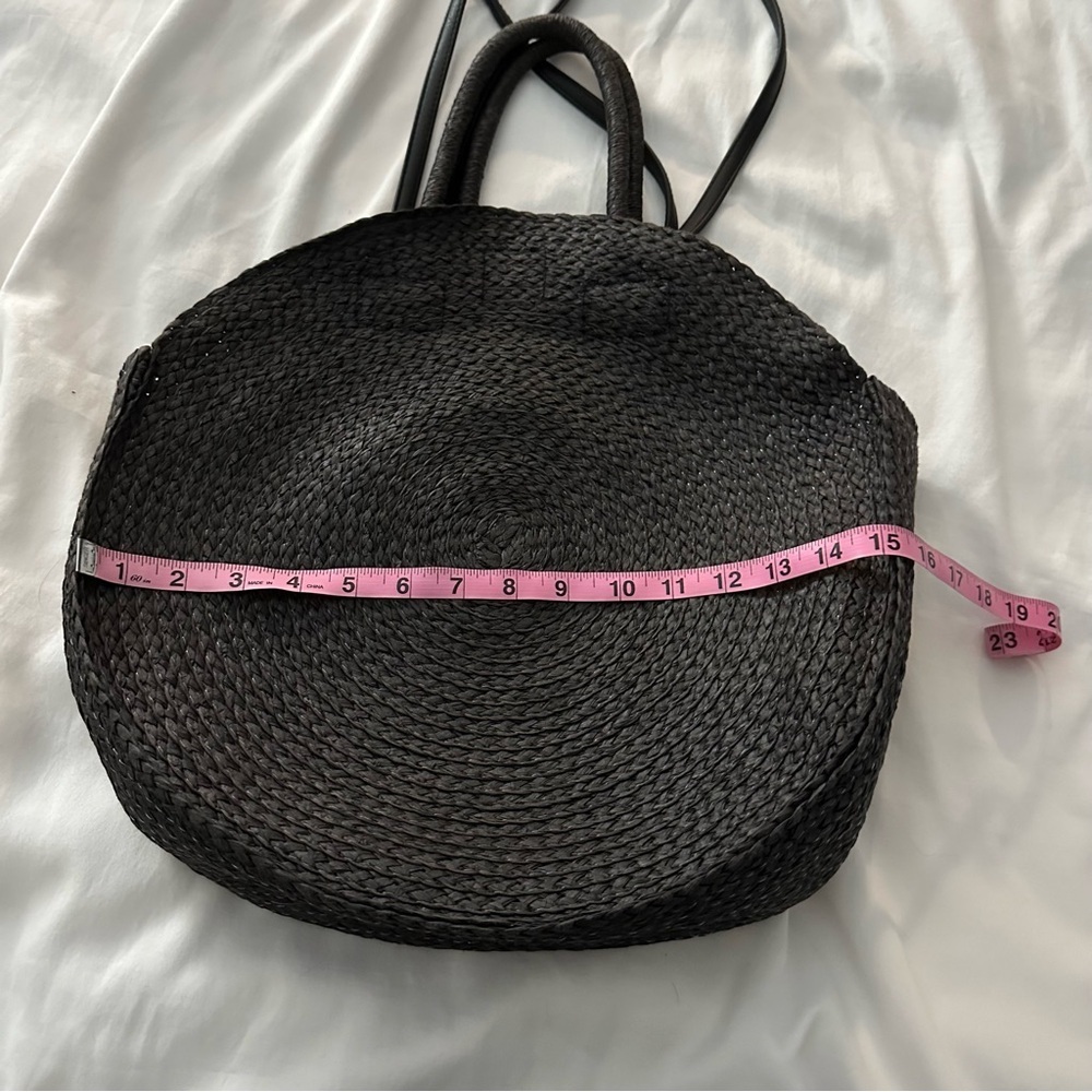 Black Circular Straw Bag - Picture 7 of 7